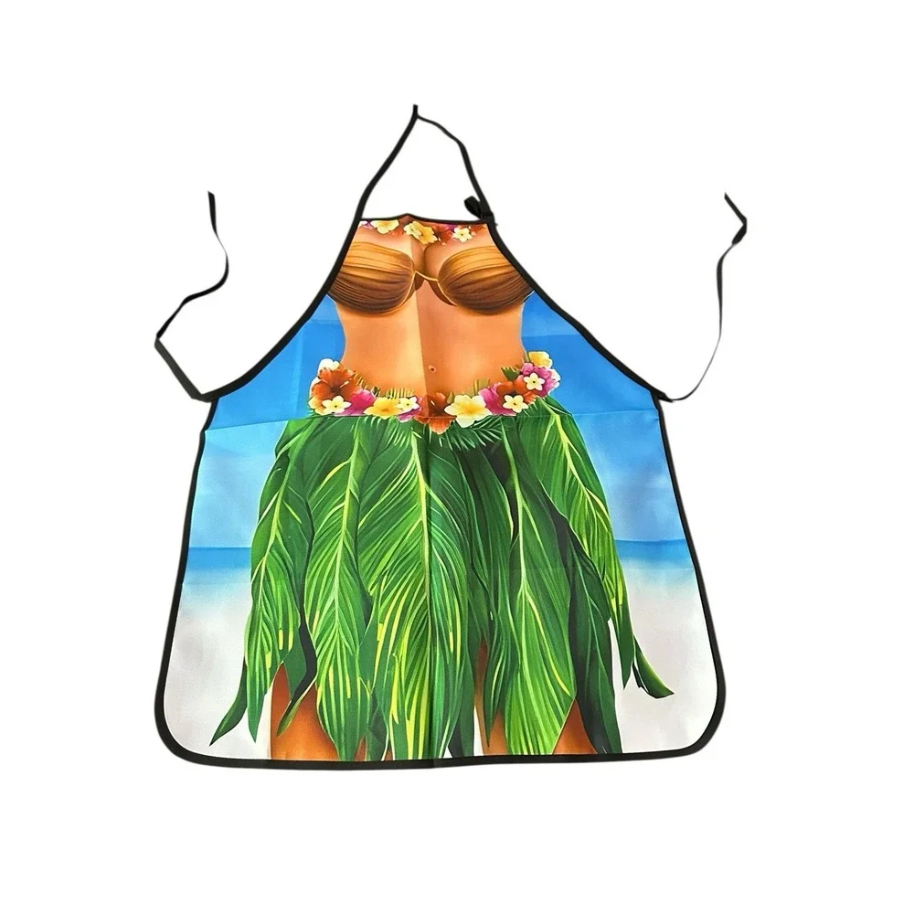 NEW novelty adult ONE SIZE apron full coverage funny HAWAIIAN LADY VACTION BEACH